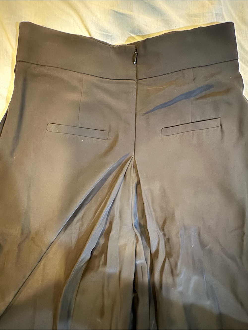 Tibi 100% Silk Black Wide-Leg Palazzo Pants - Picture 8 of 10